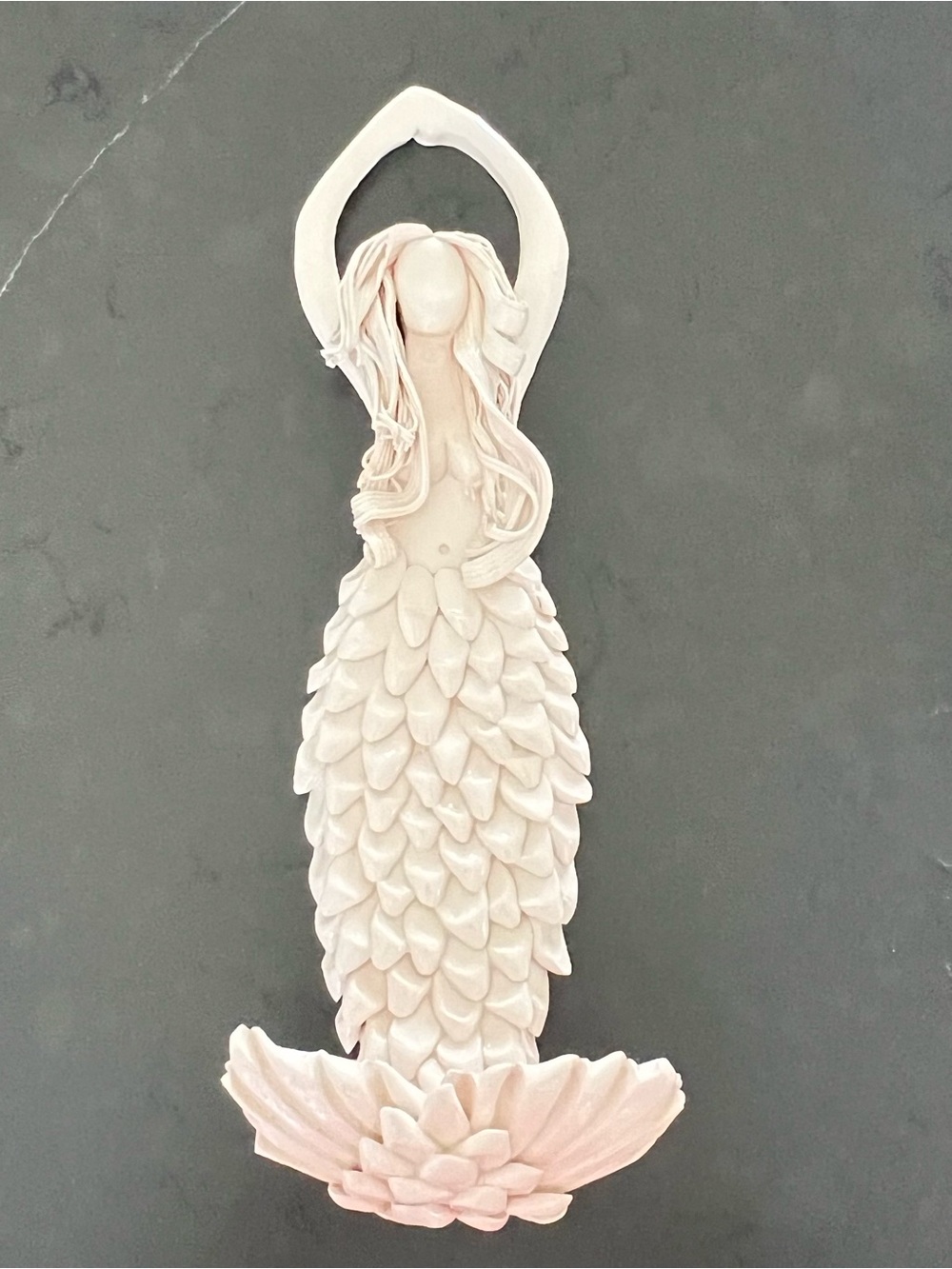 Mermaid Sculpture Hand Made Ceramic Coastal Wall Hook Figurine